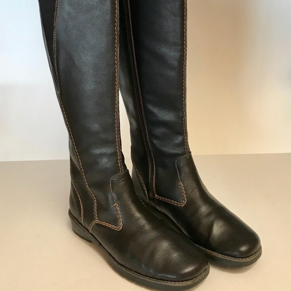 Remonte Dorndorf Black Leather Mid Calf Boot 5.5